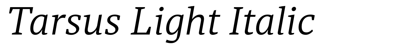 Tarsus Light Italic